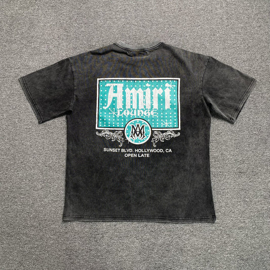 AMIRI CRYSTAL LOUNGE BLACK WASHED T-SHIRT