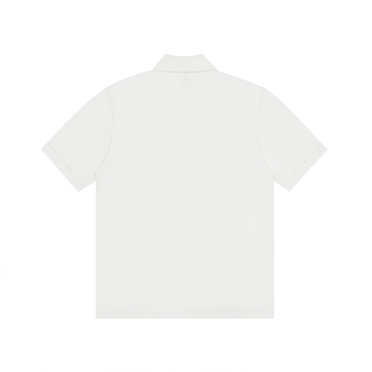 AMI PARIS FULL WHITE POLO T-SHIRT