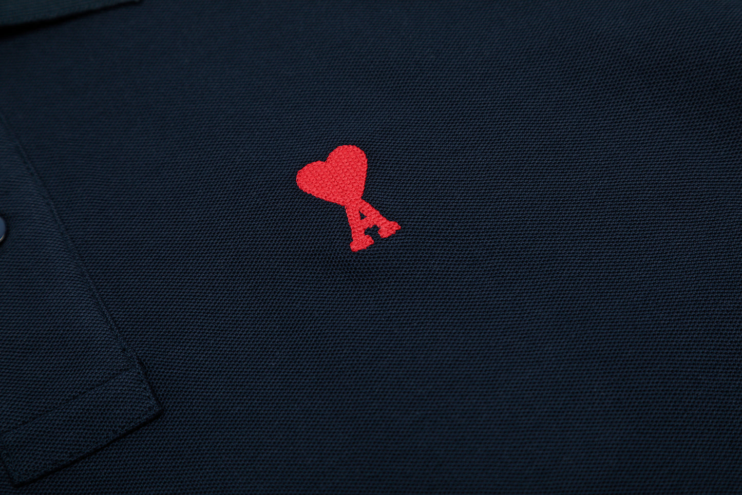 AMI PARIS BLUE AND RED POLO T-SHIRT