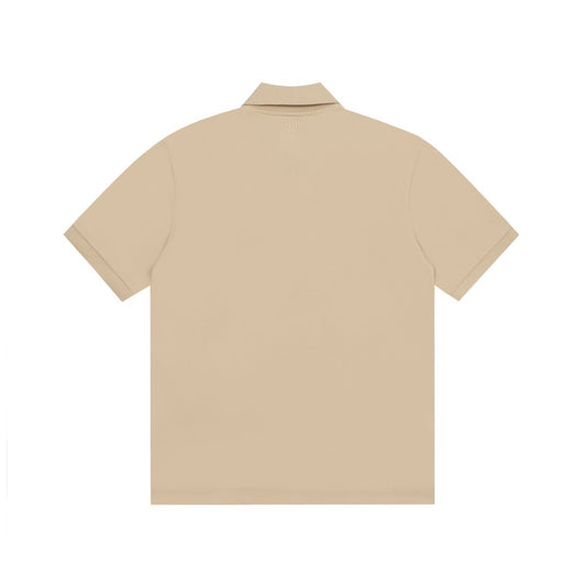 AMI PARIS FULL BEIGE POLO T-SHIRT