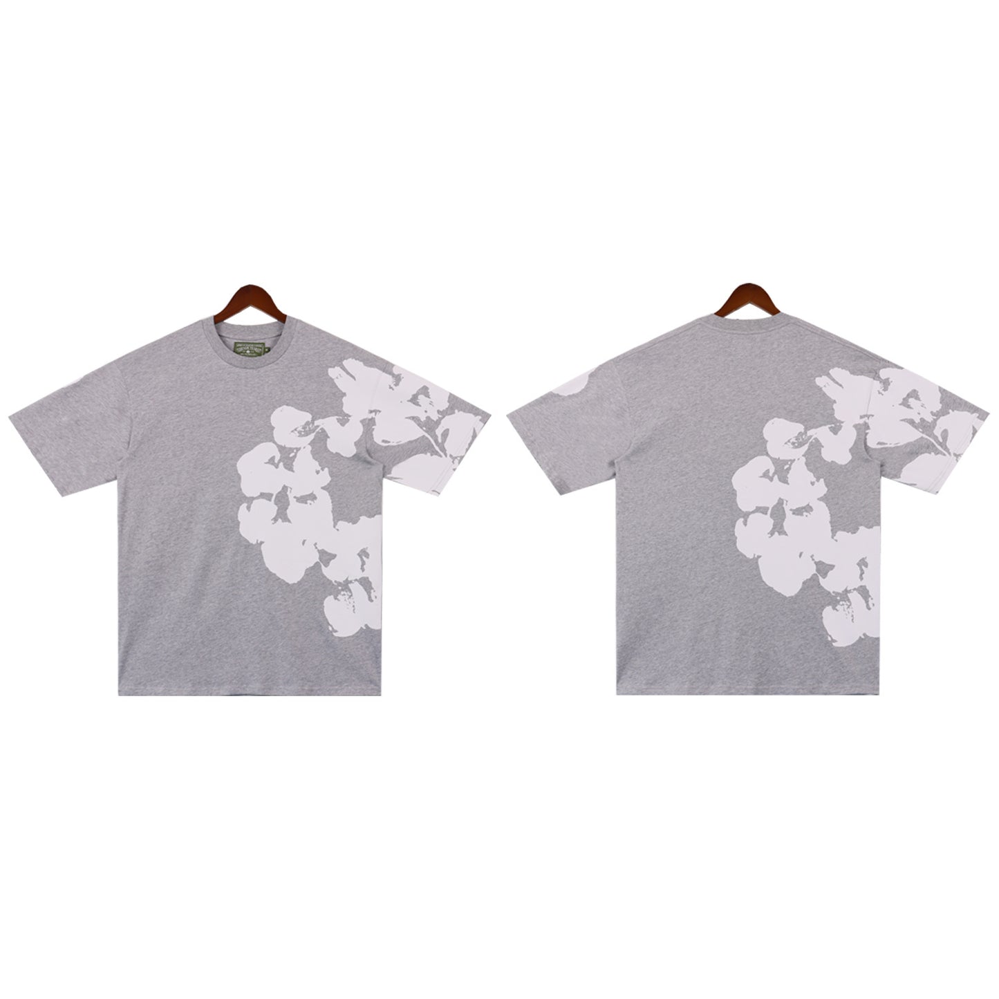 DENIM TEARS GREY T-SHIRT BIG COTTON WREATH