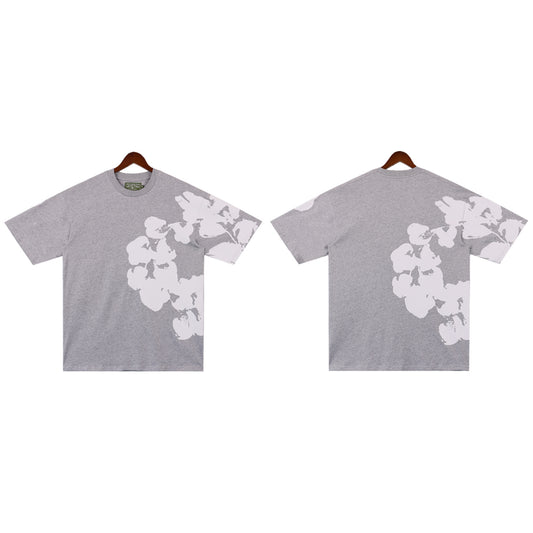 DENIM TEARS GREY T-SHIRT BIG COTTON WREATH