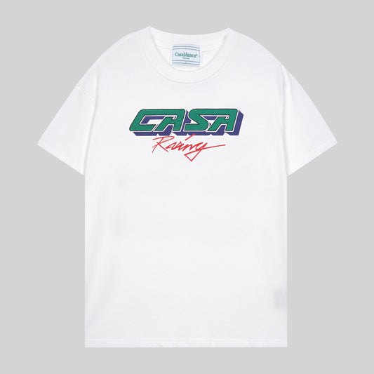CASABLANCA RACING WHITE T-SHIRT