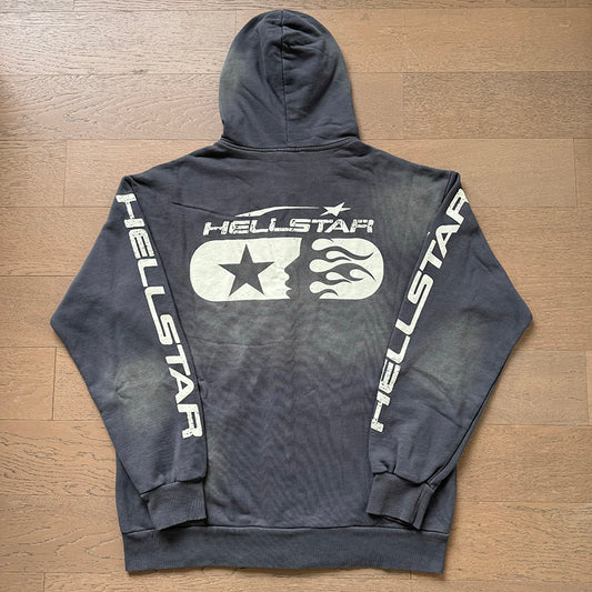 HELLSTAR STUDIOS ZIP HOODIE WASHED GREY