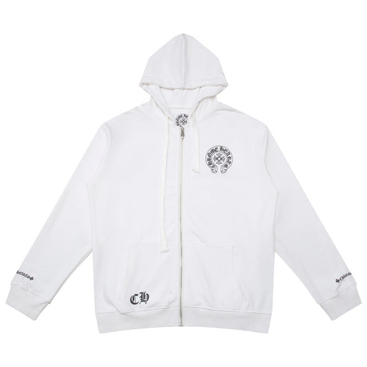 CHROME HEARTS LOS ANGELES ZIP WHITE HOODIE