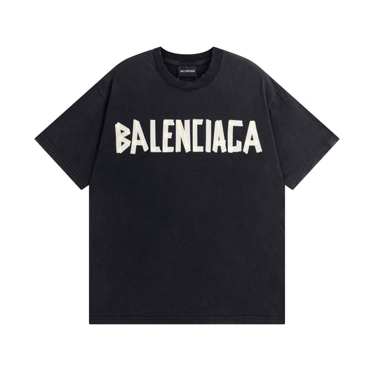 BALENCIAGA TAPE TYPE BLACK T-SHIRT
