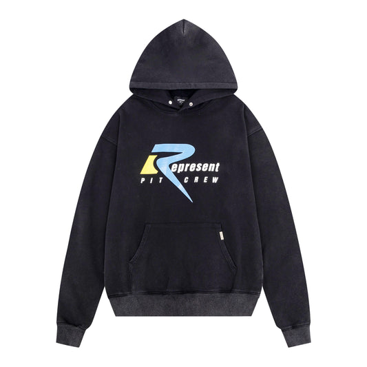 REPRESENT PIT CREW BLACK HOODIE