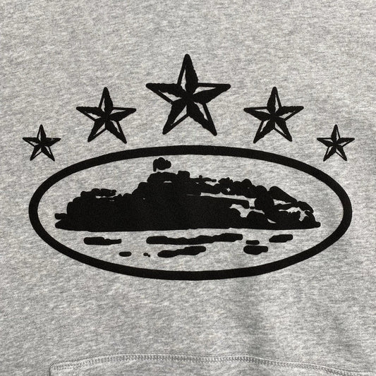 CORTEIZ ALCATRAZ 5 STARS GREY HOODIE