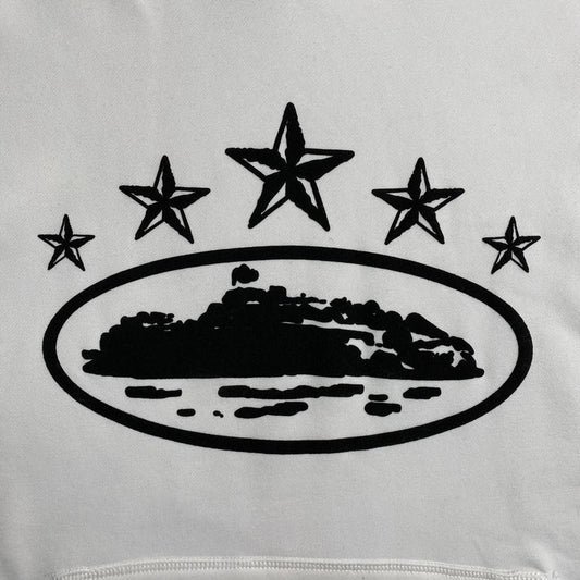 CORTEIZ ALCATRAZ 5 STARS WHITE HOODIE