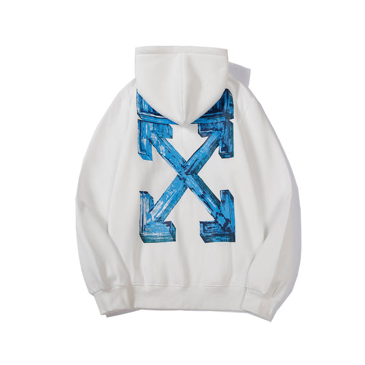 OFF WHITE ARROW BLUE AND WHITE HOODIE