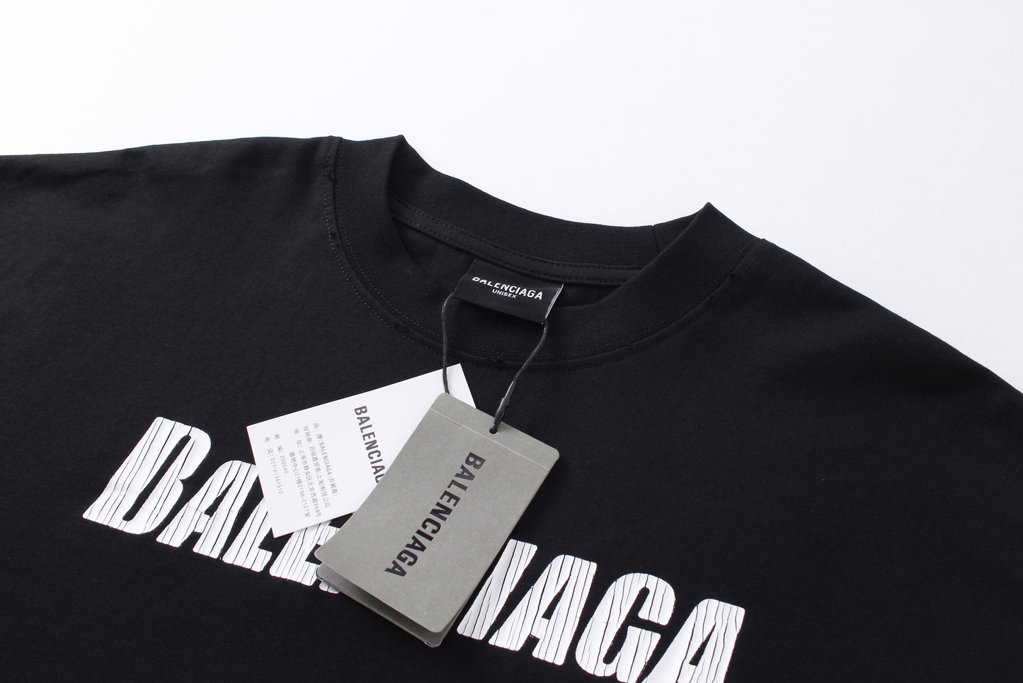 BALENCIAGA BASIC LOGO LONG SLEVE BLACK T-SHIRT