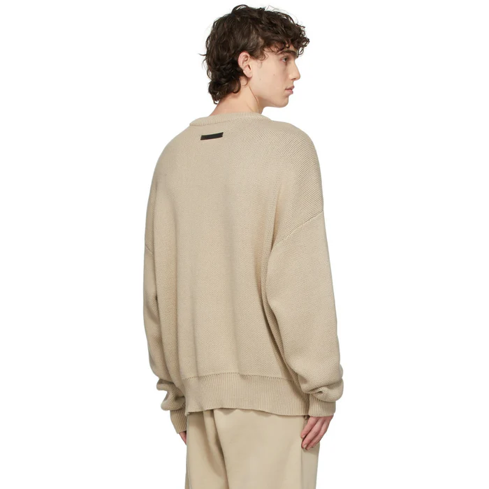 FEAR OF GODS ESSENTIALS SS21 KNIT BEIGE SWEATER