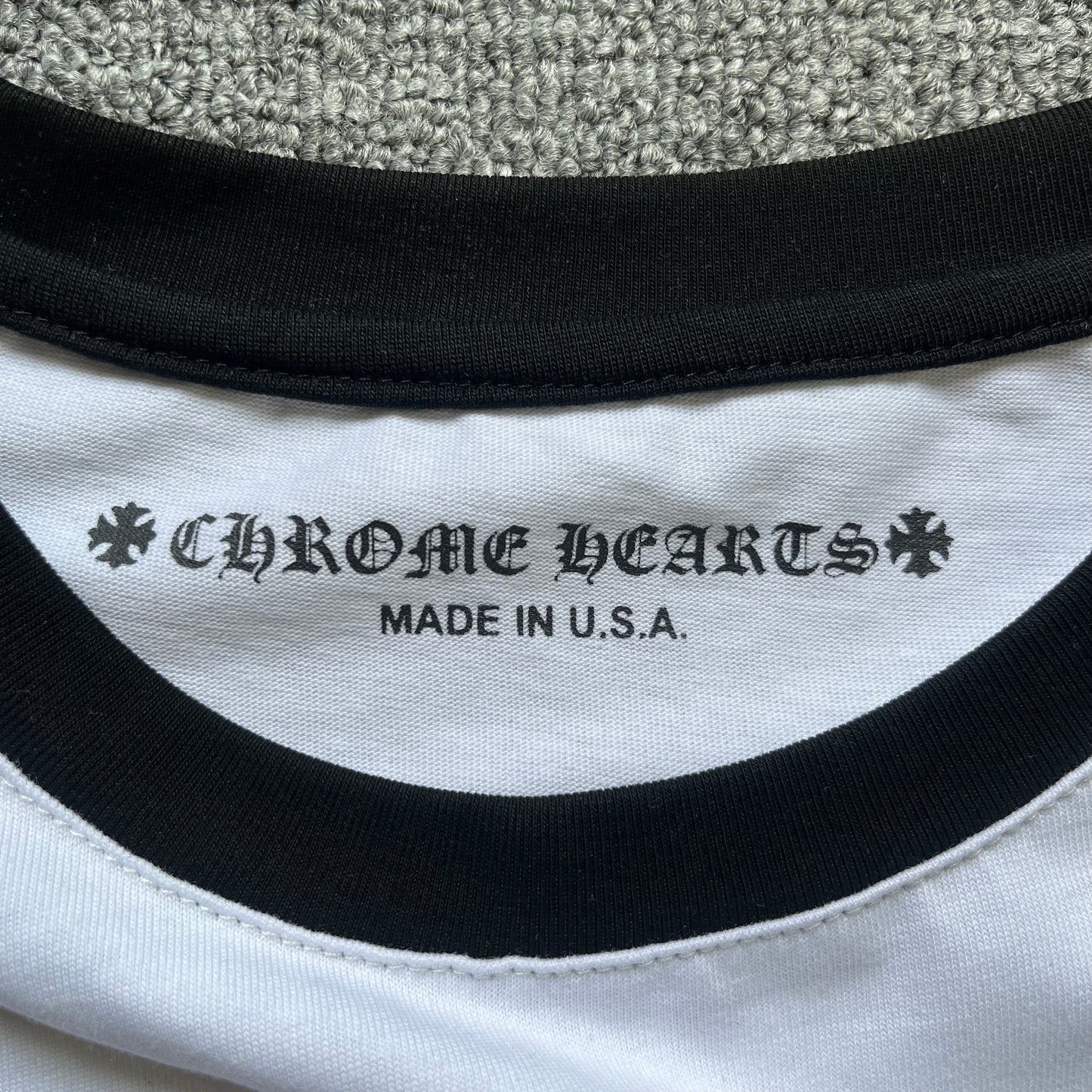 CHROME HEARTS LONG SLEEVE BLACK AND WHITE T-SHIRT