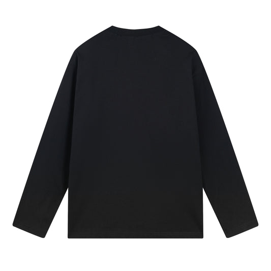 BALENCIAGA BASIC LOGO LONG SLEVE BLACK T-SHIRT