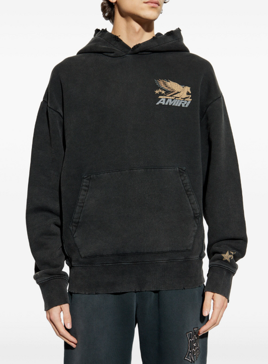 AMIRI EAGLE GRAPHIC BLACK HOODIE