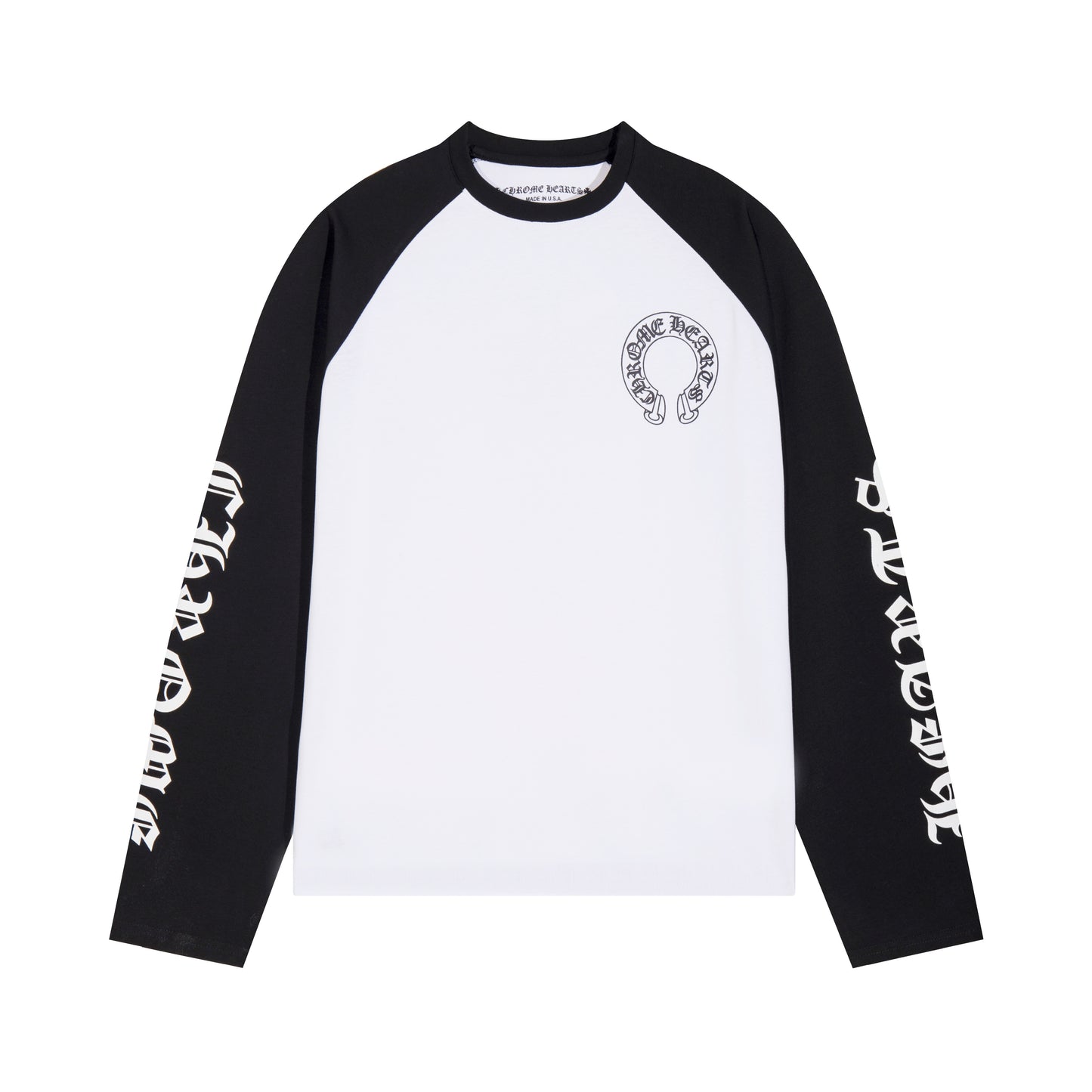 CHROME HEARTS LONG SLEEVE BLACK AND WHITE T-SHIRT