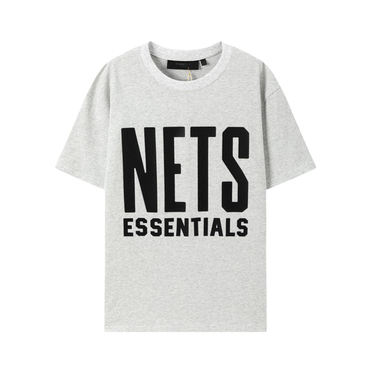 FEAR OF GODS ESSENTIALS NBA NETS GREY TEE