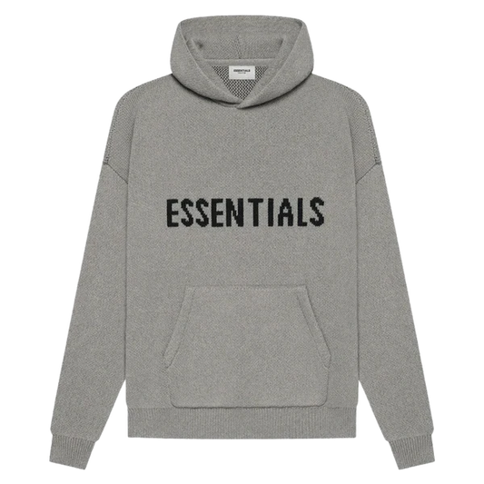 FEAR OF GODS ESSENTIALS KNIT PULLOVER DARK GREY HOODIE