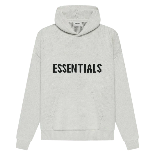 FEAR OF GODS ESSENTIALS KNIT PULLOVER LIGHT GREY HOODIE