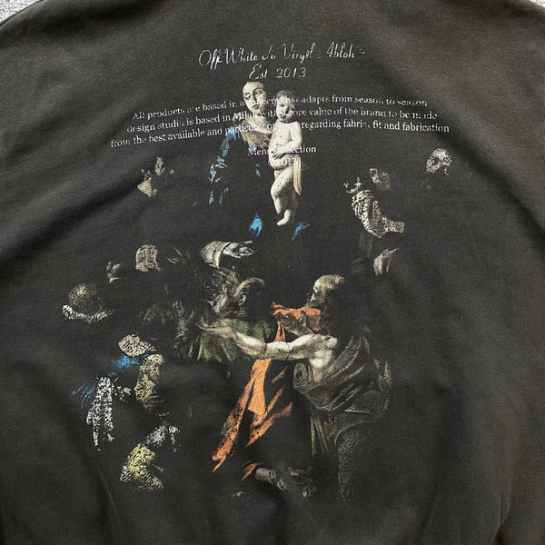 OFF WHITE CARAVAGGIO PRINT HOODIE BLACK