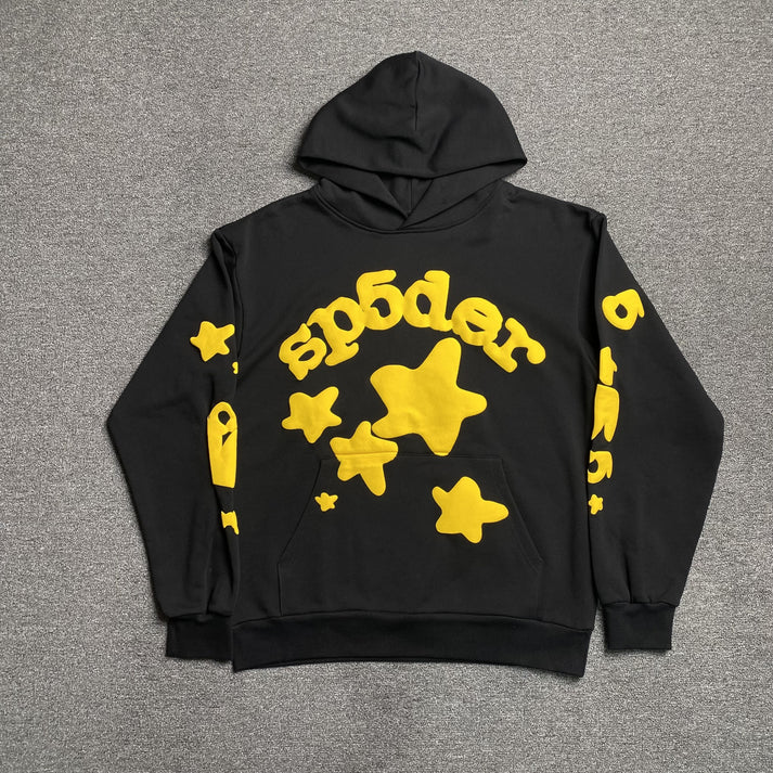 SP5DER BELUGA ONYX YELLOW HOODIE