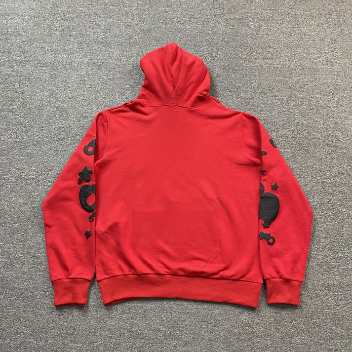 SP5DER BELUGA HEATHER RED HOODIE