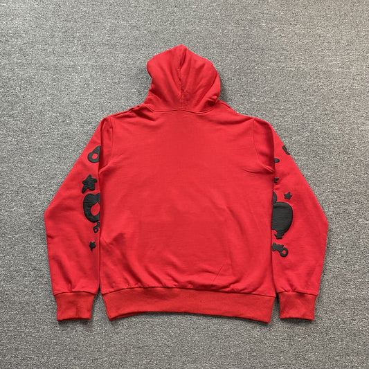 SP5DER BELUGA HEATHER RED HOODIE