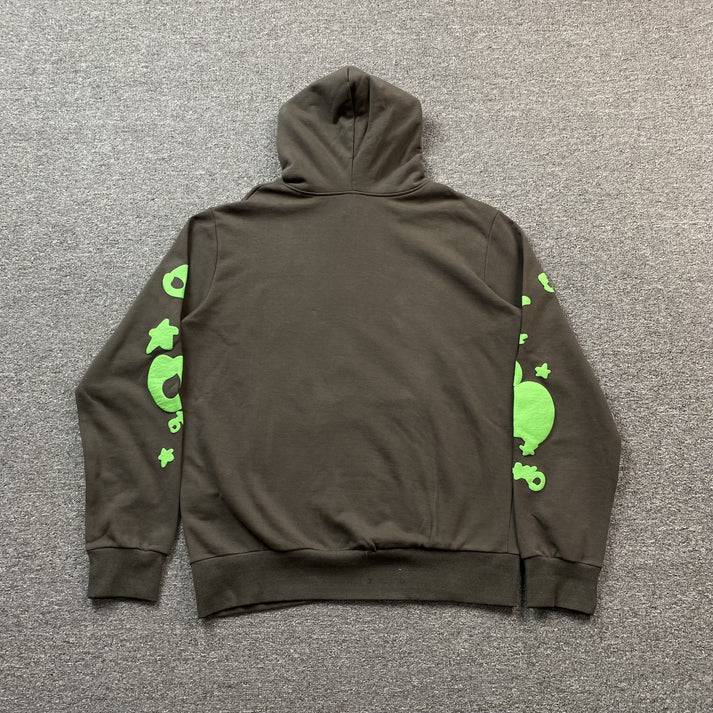 SP5DER BELUGA SLATE GREY GREEN HOODIE