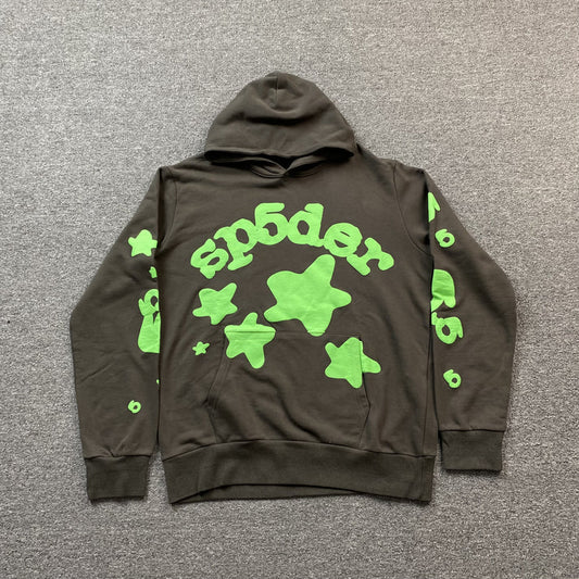 SP5DER BELUGA SLATE GREY GREEN HOODIE