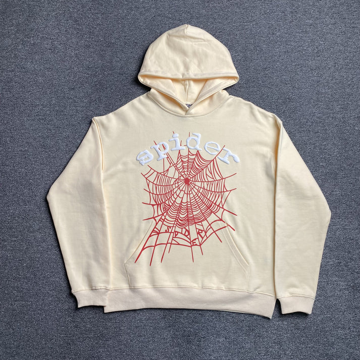 SP5DER WEB BEIGE HOODIE