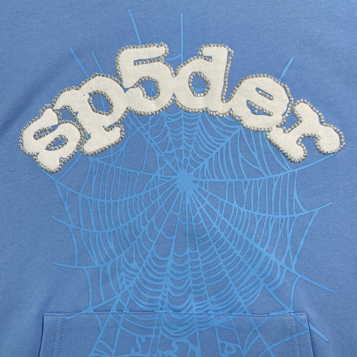 SP5DER WEB SKY BLUE HOODIE