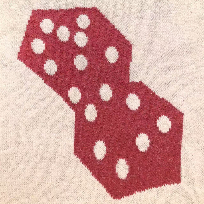 STUSSY RED DICE BEIGE SWEATER