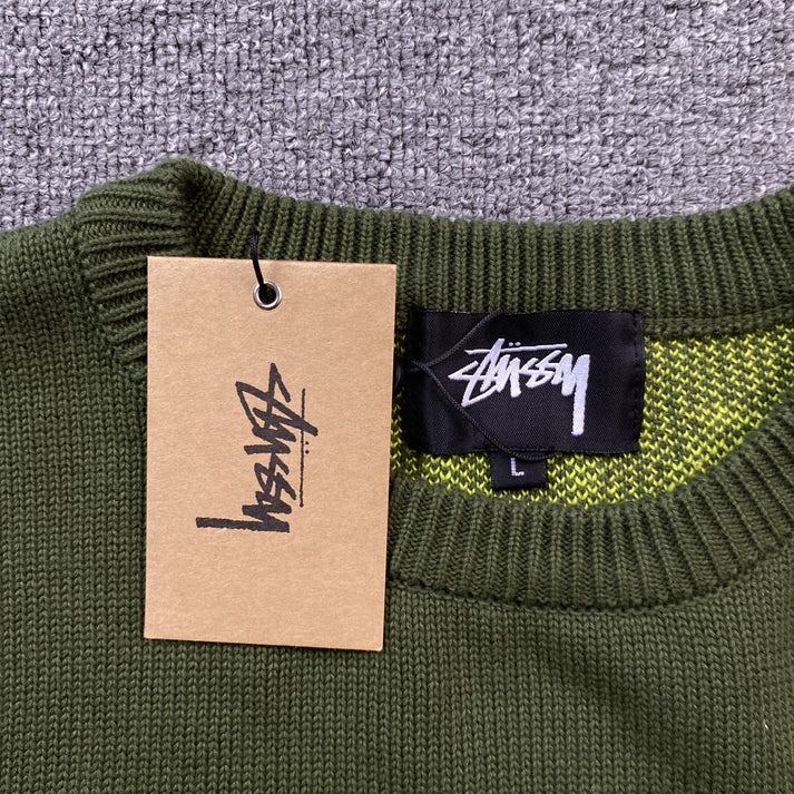 STUSSY LAGUNA GREEN SWEATER