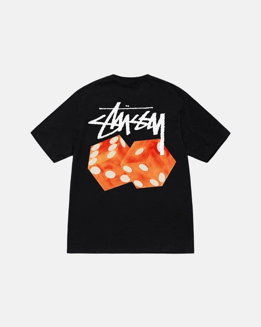 STUSSY RED DICE BLACK T-SHIRT