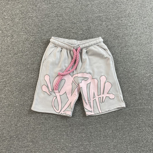 SYNA WORLD SYNA LOGO GREY AND PINK SHORTS