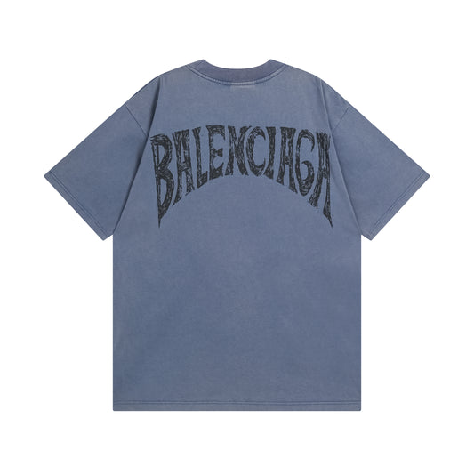 BALENCIAGA BACK BLUE T-SHIRT