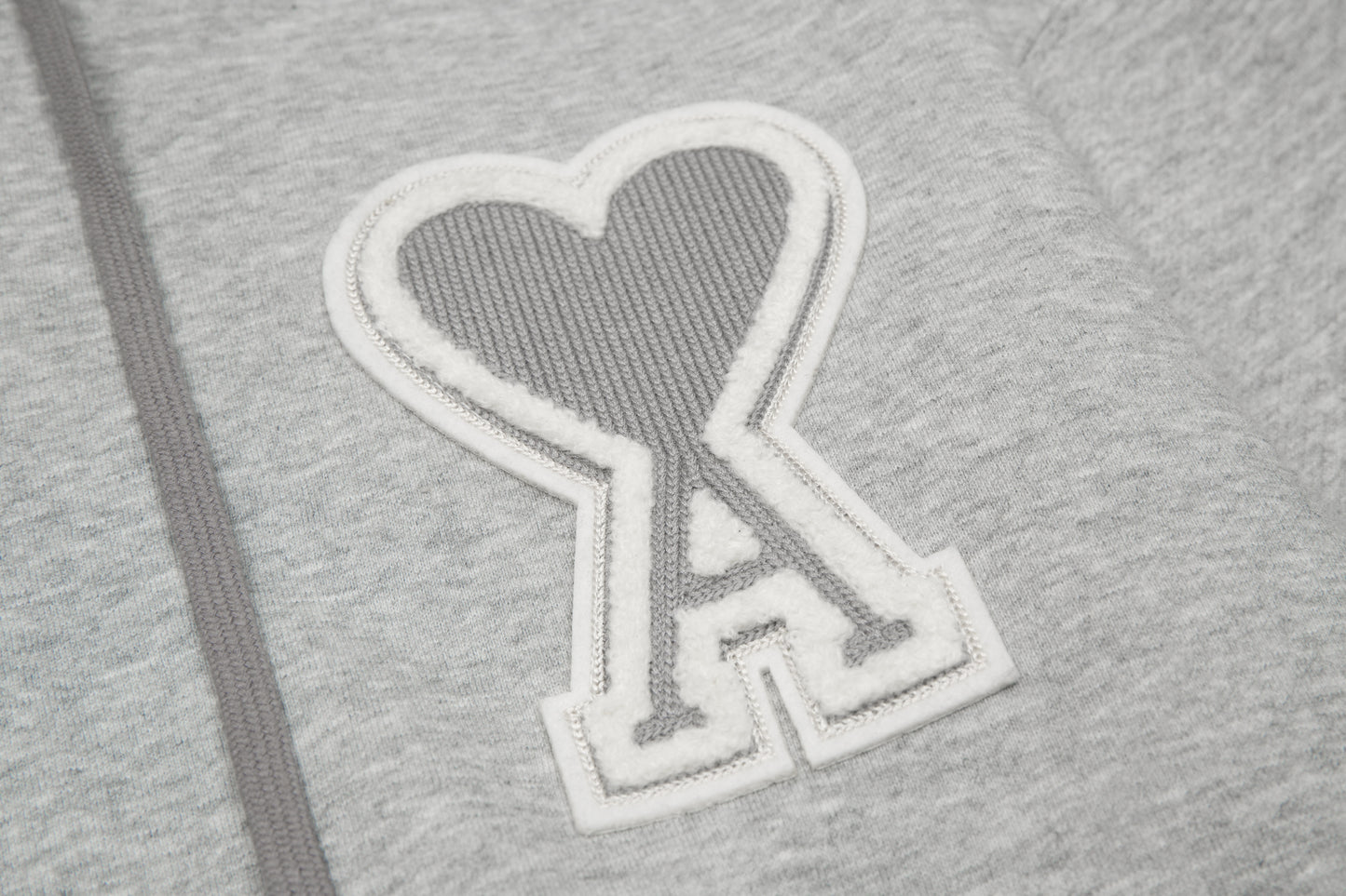 AMI PARIS ZIP GREY HOODIE