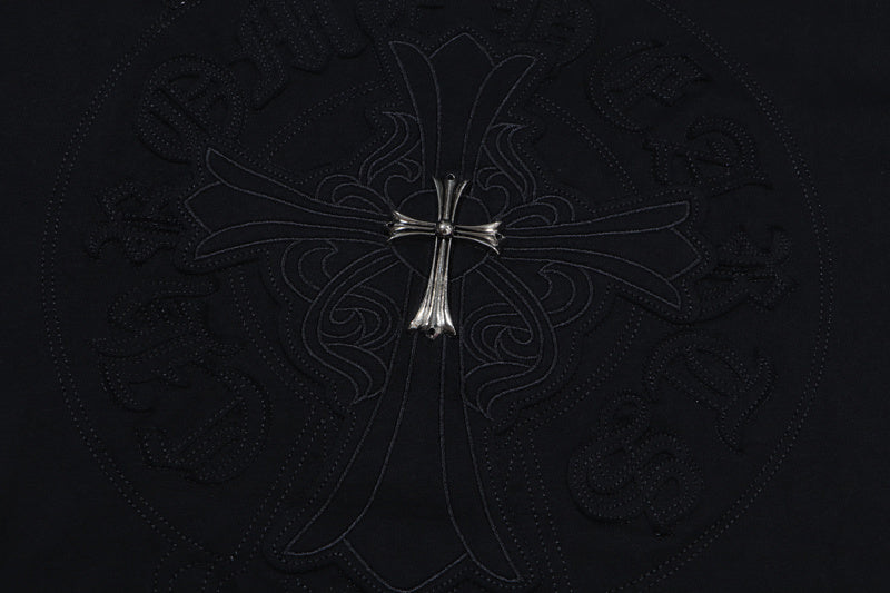 CHROME HEARTS RELIEVED LOGO BLACK T-SHIRT