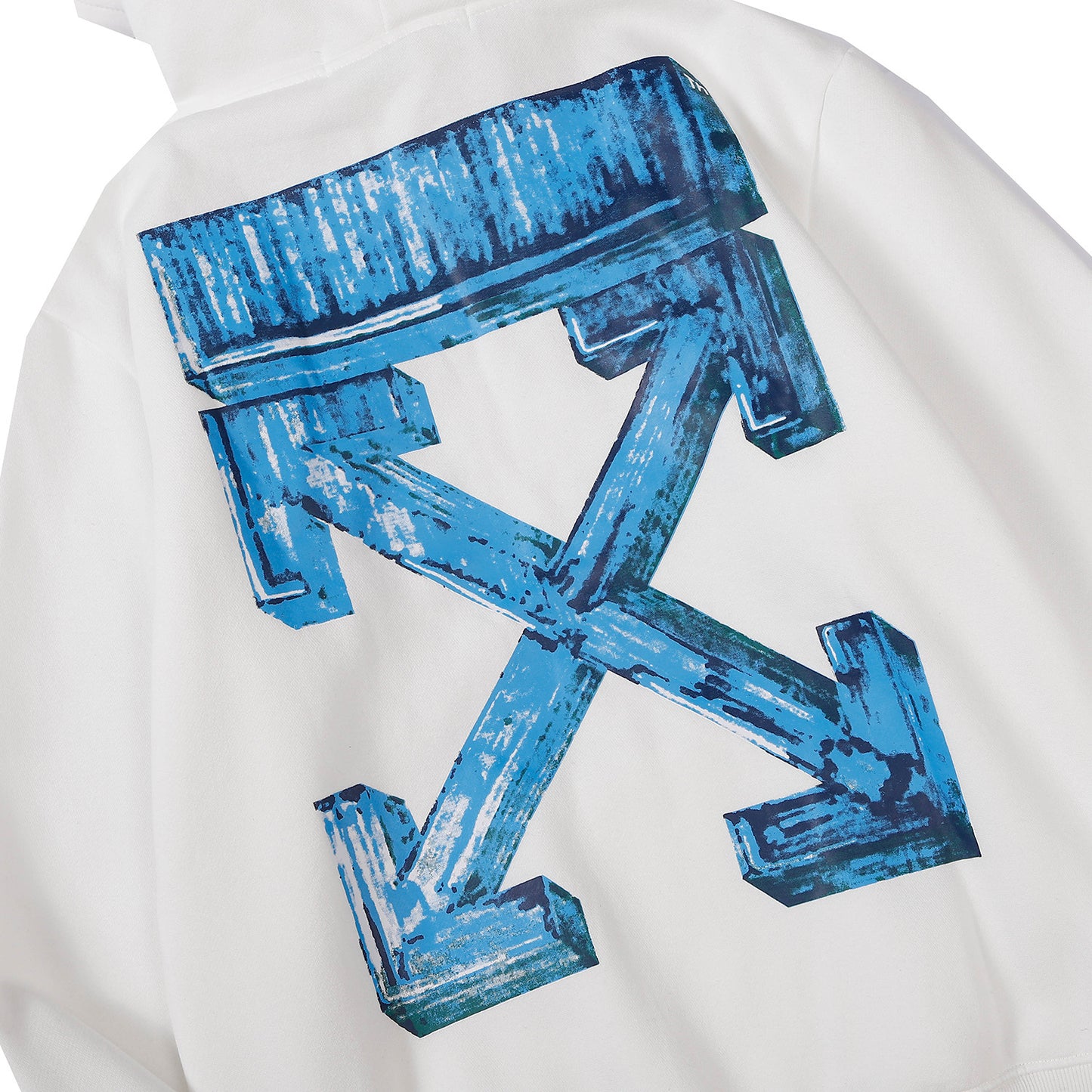 OFF WHITE ARROW BLUE AND WHITE HOODIE