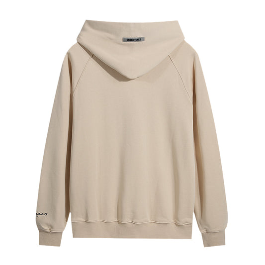 FEAR OF GODS ESSENTIALS APPLIQUE LOGO BEIGE HOODIE