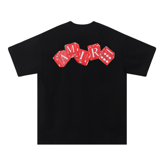 AMIRI RED DICE BLACK T-SHIRT