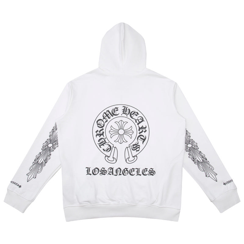 CHROME HEARTS LOS ANGELES ZIP WHITE HOODIE