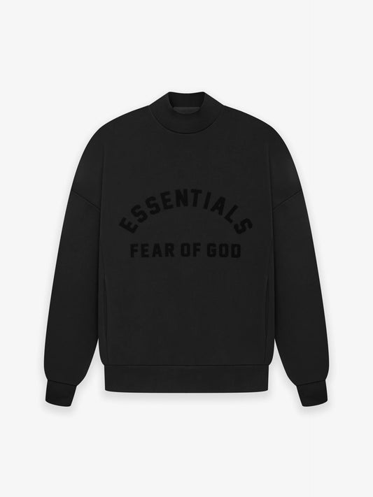 FEAR OF GODS ESSENTIALS HEAVY BLACK SWEATER