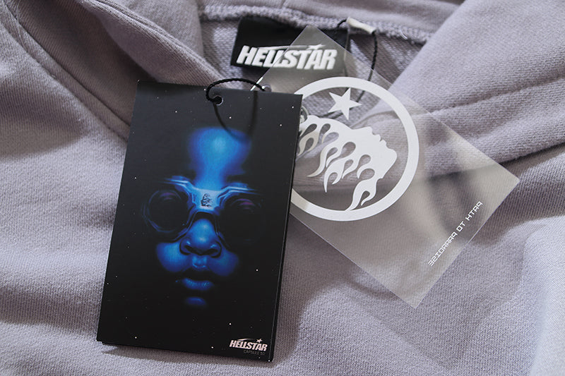 HELLSTAR FUTURE FLAME GREY-PINK HOODIE