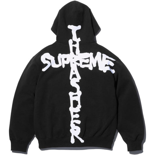 SUPREME X TRASHER BLACK ZIP HOODIE