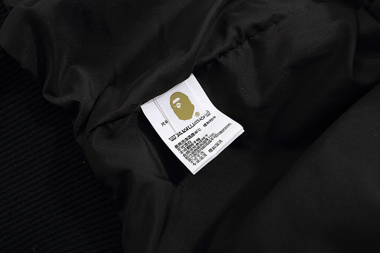 BAPE COMME DES GARCONS BLACK VARISITY JACKET