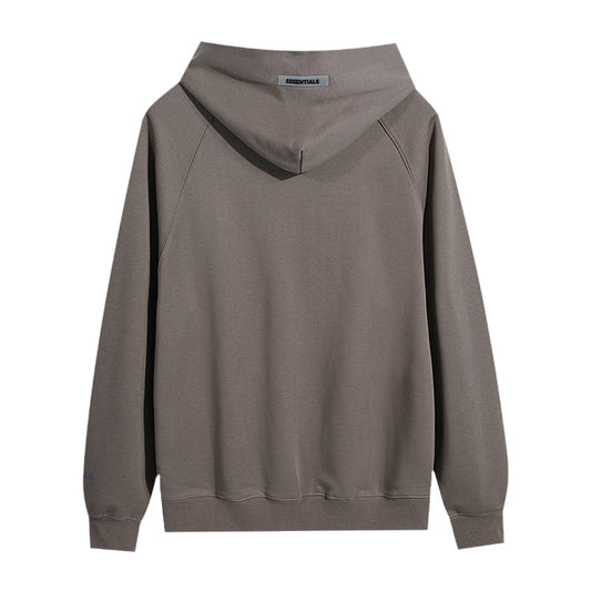FEAR OF GODS ESSENTIALS APPLIQUE LOGO BROWN HOODIE