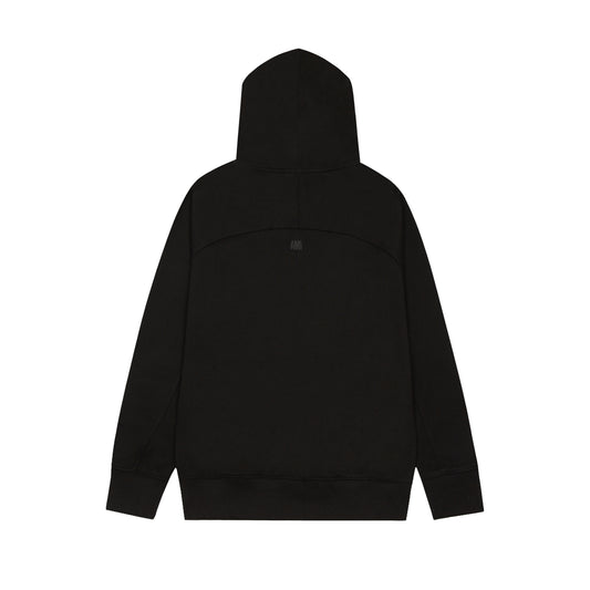 AMI PARIS ZIP BLACK AND RED HOODIE