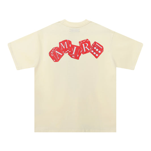 AMIRI RED DICE BEIGE T-SHIRT