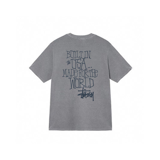 STUSSY BUILT IN USA GREY T-SHIRT